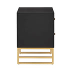 Arched Diamond 2-Drawer Gold Metal End Table