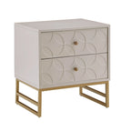Arched Diamond 2-Drawer Gold Metal End Table