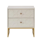 Arched Diamond 2-Drawer Gold Metal End Table