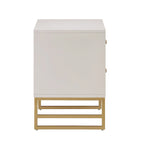 Arched Diamond 2-Drawer Gold Metal End Table
