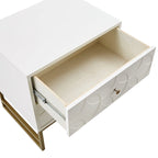 Arched Diamond 2-Drawer Gold Metal End Table