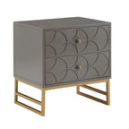 Arched Diamond 2-Drawer Gold Metal End Table