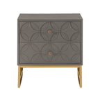 Arched Diamond 2-Drawer Gold Metal End Table