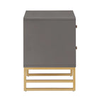 Arched Diamond 2-Drawer Gold Metal End Table
