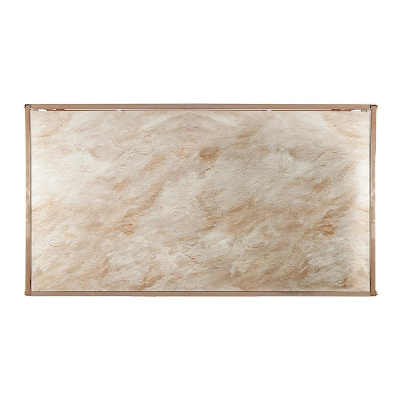 Rechteckiger Couchtisch mit Glasplatte in Marmoroptik