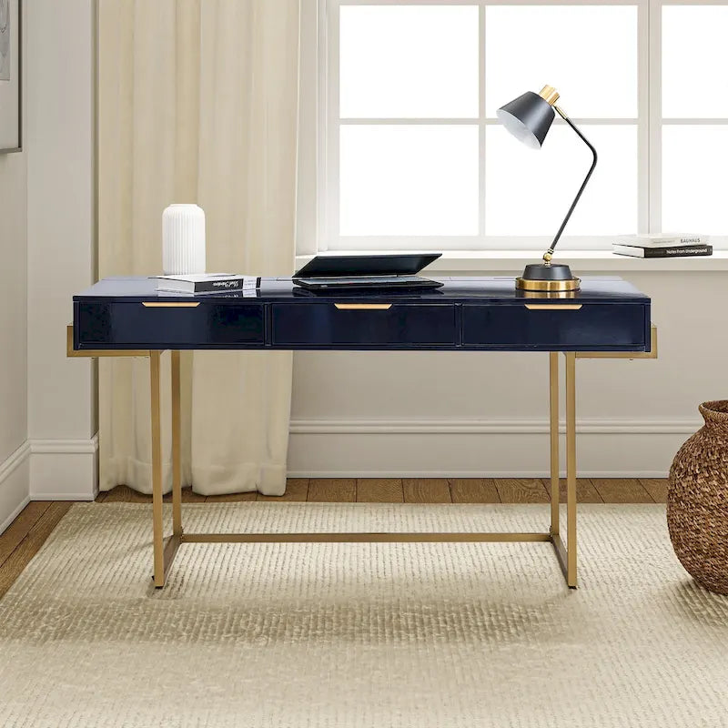 3-Drawer Desk with USB Ports and Outlet