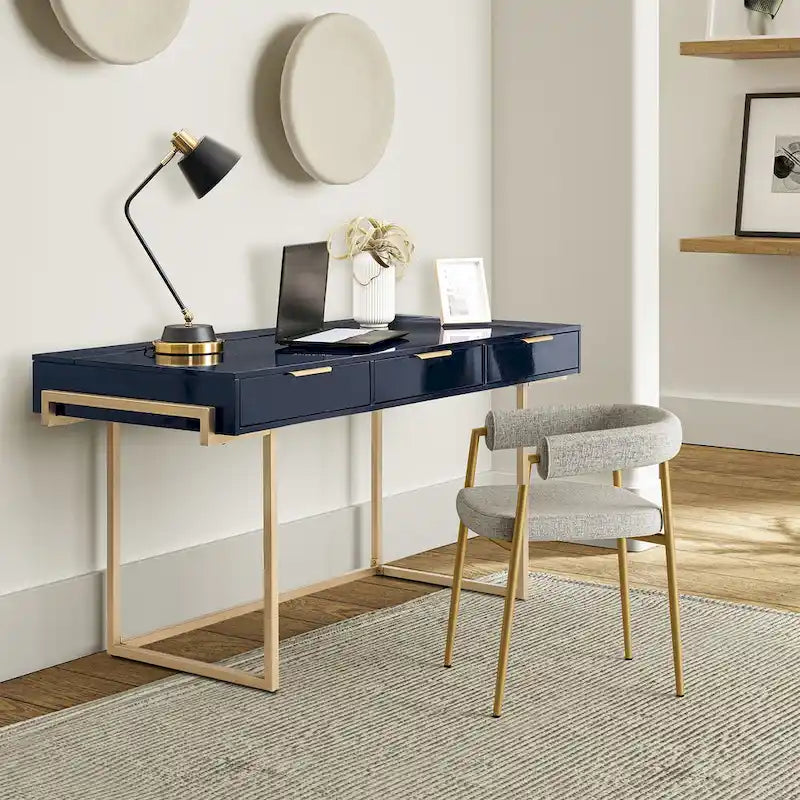 3-Drawer Desk with USB Ports and Outlet