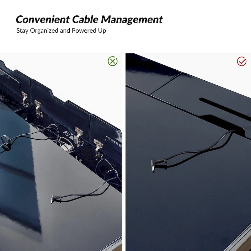 3-Drawer Desk with USB Ports and Outlet