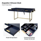 3-Drawer Desk with USB Ports and Outlet