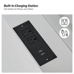 3-Drawer Desk with USB Ports and Outlet