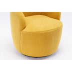 Teddy Fabric Swivel Accent Chair with Round Metal Base