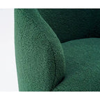 Teddy Fabric Swivel Accent Chair with Round Metal Base