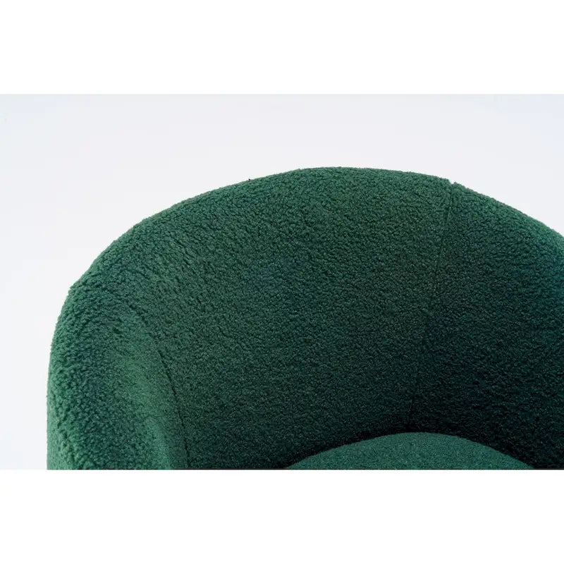 Teddy Fabric Swivel Accent Chair with Round Metal Base