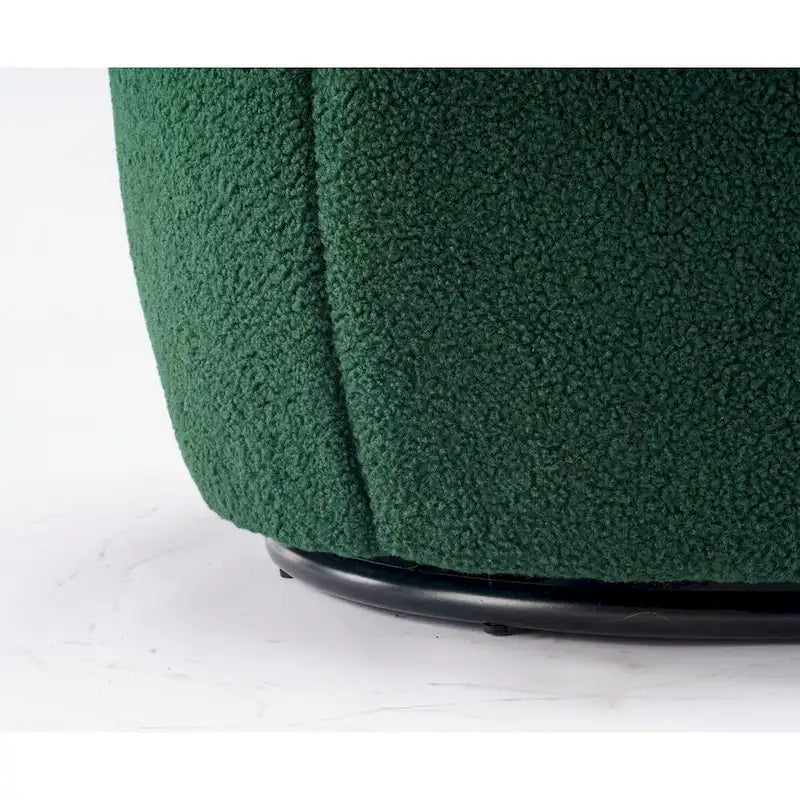 Teddy Fabric Swivel Accent Chair with Round Metal Base