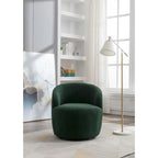 Teddy Fabric Swivel Accent Chair with Round Metal Base