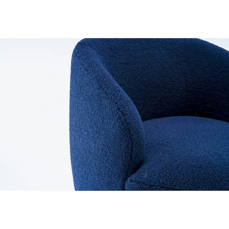Teddy Fabric Swivel Accent Chair with Round Metal Base
