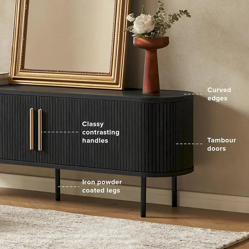 TV-Ständer mit Lamellen-Entertainment-Center, 59"