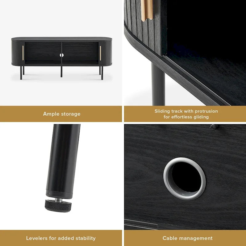 TV-Ständer mit Lamellen-Entertainment-Center, 59"