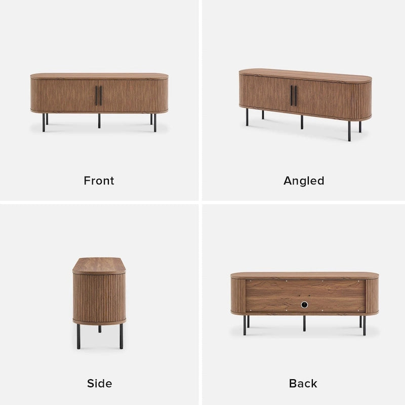 TV-Ständer mit Lamellen-Entertainment-Center, 59"