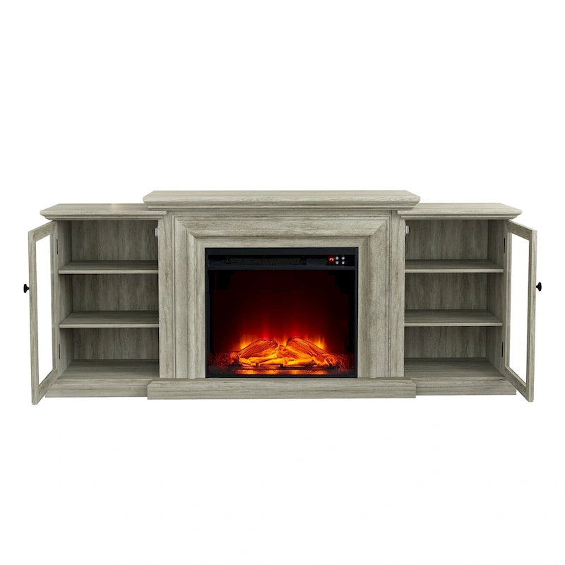 TV Stand with Electric Fireplace - Fits TVs up to 70 inches - 71W x 30H x 15.5D