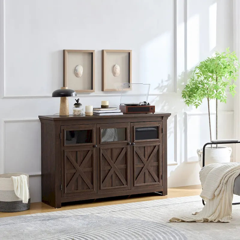 53-inch Farmhouse Buffet Cabinet with Adjustable Shelves