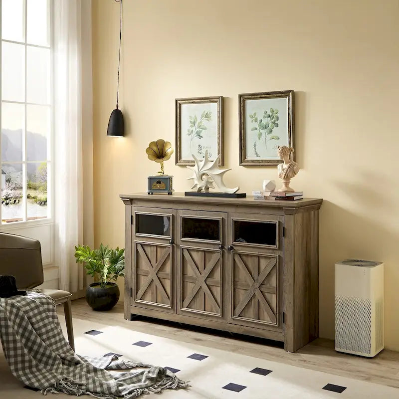 53-inch Farmhouse Buffet Cabinet with Adjustable Shelves