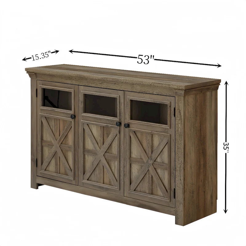 53-inch Farmhouse Buffet Cabinet with Adjustable Shelves
