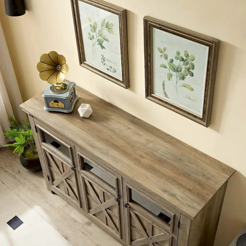 53-inch Farmhouse Buffet Cabinet with Adjustable Shelves
