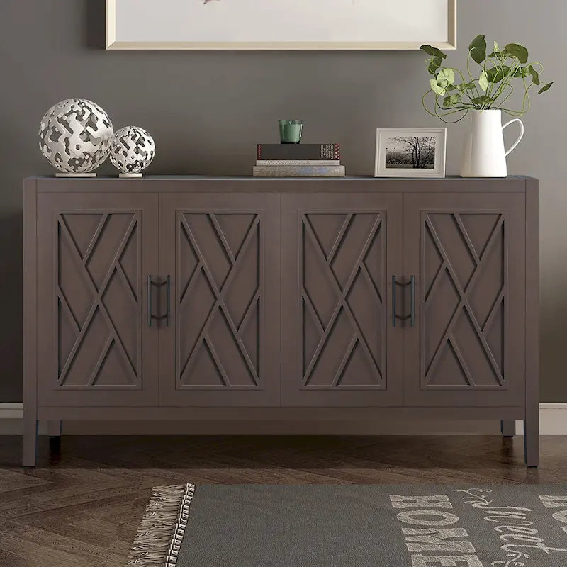 4-Door Wooden Storage Sideboard Cabinet