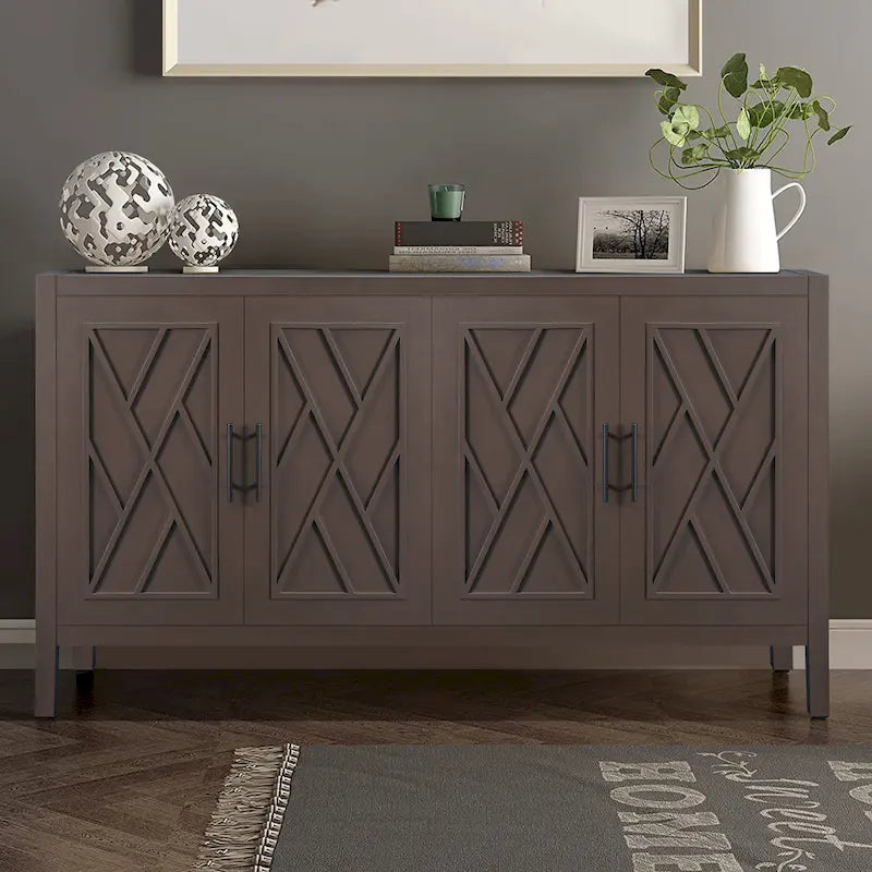 4-Door Wooden Storage Sideboard Cabinet