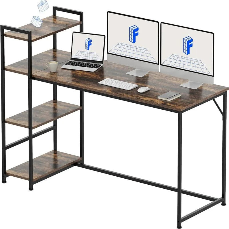 Computerschreibtisch mit offenen Regalen
