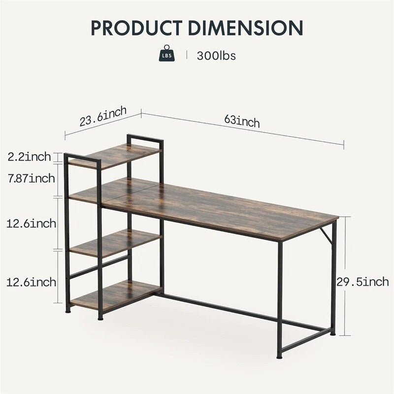 Computer Desk with Open Shelves