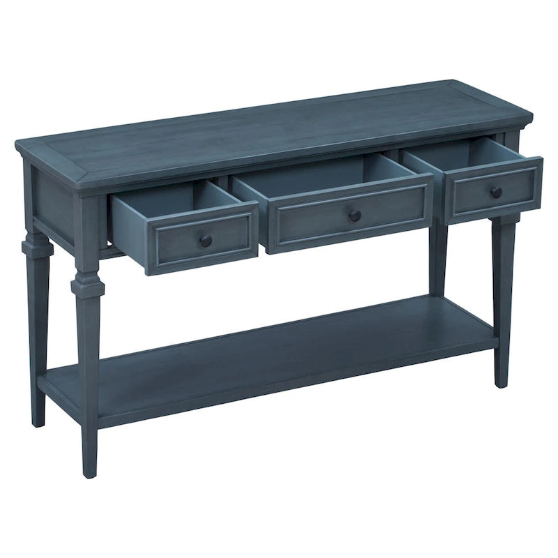 Console Table with 3 Drawers and Bottom Shelf