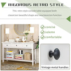 Console Table with 3 Drawers and Bottom Shelf
