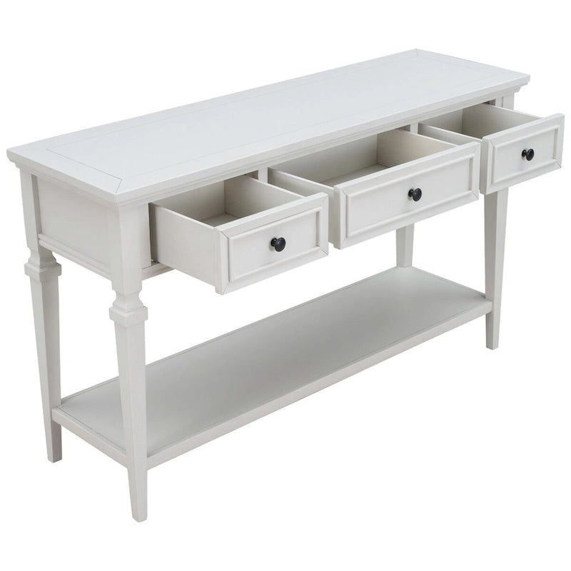 Console Table with 3 Drawers and Bottom Shelf